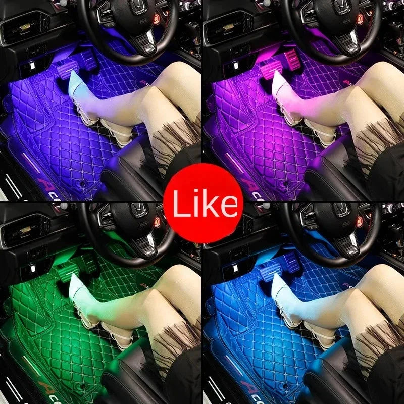Universal Car RGB LED Strip – 8-Color Interior Ambient Lights